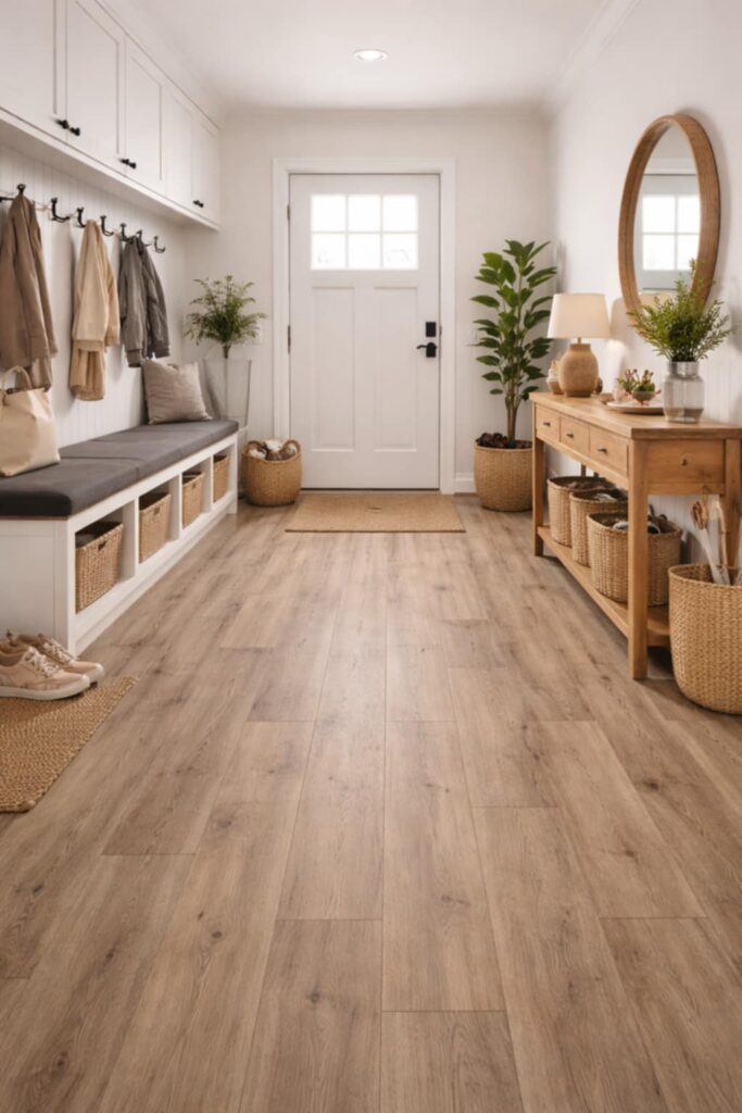 Laminátová podlaha v chodbě rodinného domu